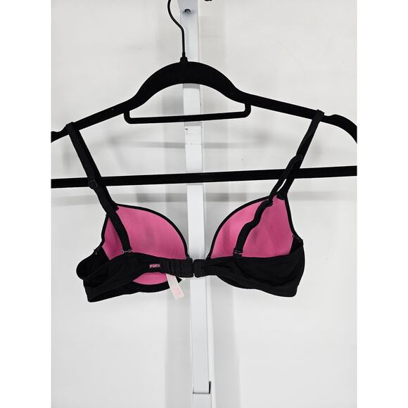 Pink by Victorias Secret Sz 32A Wear Everywhere Demi Bra Black - Picture 2 of 4